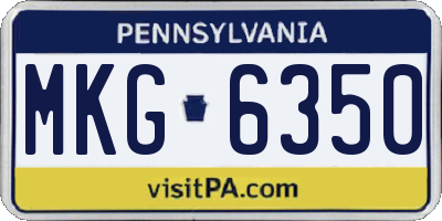 PA license plate MKG6350