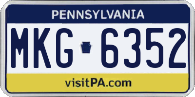 PA license plate MKG6352