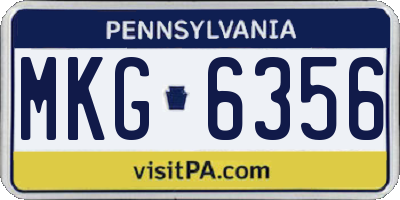 PA license plate MKG6356