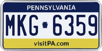 PA license plate MKG6359