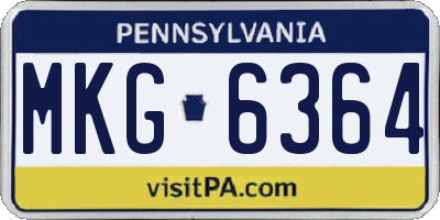 PA license plate MKG6364