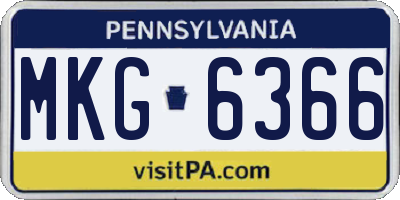 PA license plate MKG6366