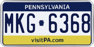 PA license plate MKG6368