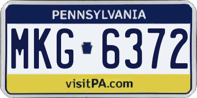 PA license plate MKG6372