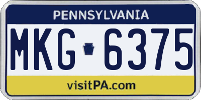 PA license plate MKG6375