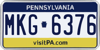 PA license plate MKG6376