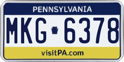 PA license plate MKG6378