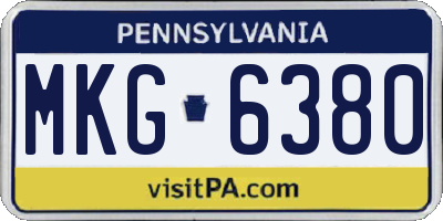 PA license plate MKG6380