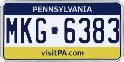 PA license plate MKG6383