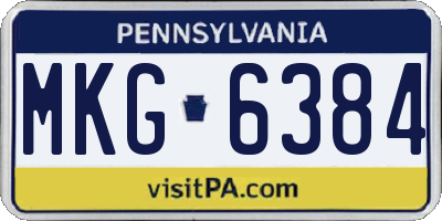 PA license plate MKG6384