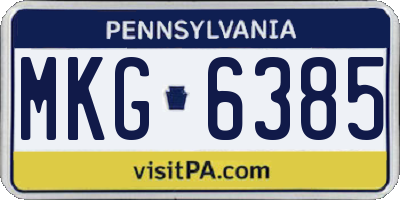 PA license plate MKG6385