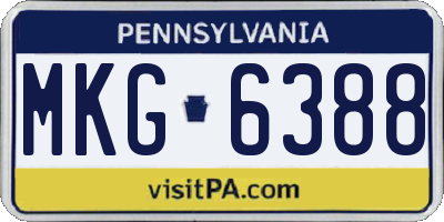 PA license plate MKG6388