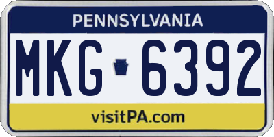 PA license plate MKG6392