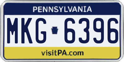 PA license plate MKG6396
