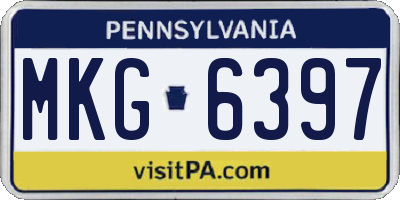 PA license plate MKG6397