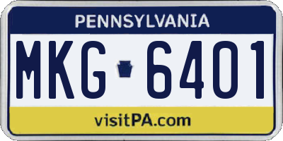 PA license plate MKG6401