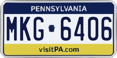 PA license plate MKG6406