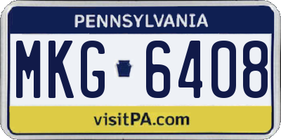 PA license plate MKG6408