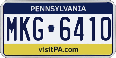 PA license plate MKG6410