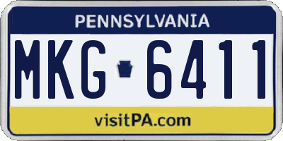 PA license plate MKG6411