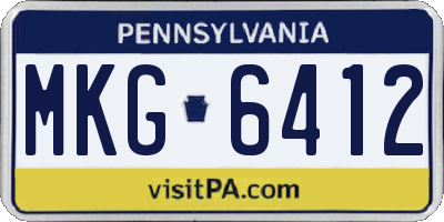 PA license plate MKG6412