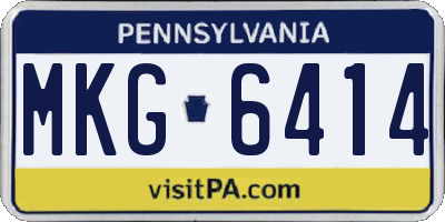 PA license plate MKG6414