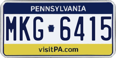 PA license plate MKG6415
