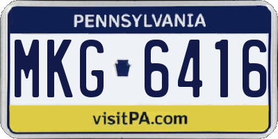 PA license plate MKG6416