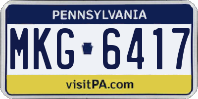 PA license plate MKG6417