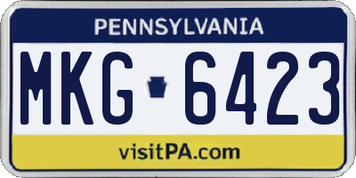 PA license plate MKG6423