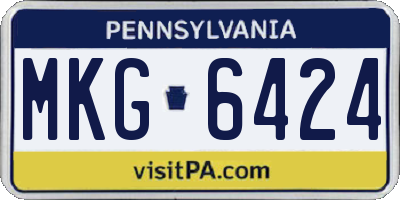 PA license plate MKG6424