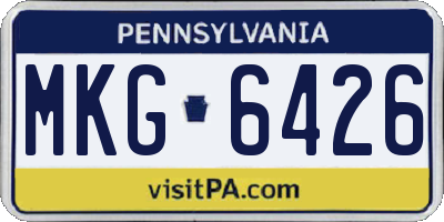 PA license plate MKG6426