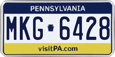 PA license plate MKG6428