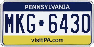 PA license plate MKG6430