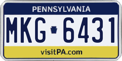 PA license plate MKG6431