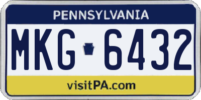 PA license plate MKG6432