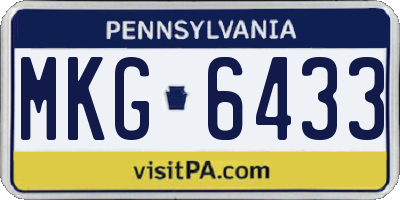 PA license plate MKG6433