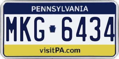 PA license plate MKG6434