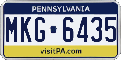 PA license plate MKG6435