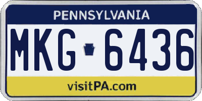 PA license plate MKG6436