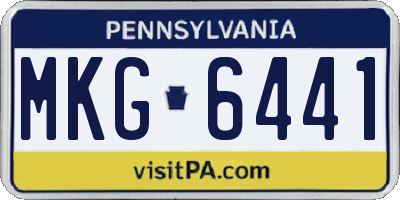 PA license plate MKG6441