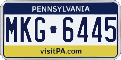 PA license plate MKG6445