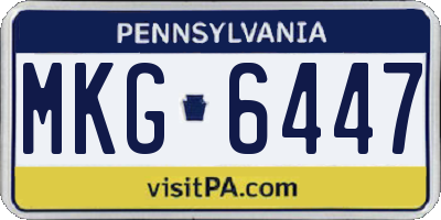 PA license plate MKG6447