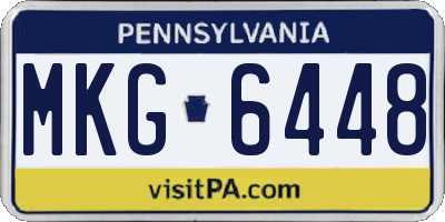 PA license plate MKG6448