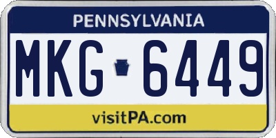PA license plate MKG6449