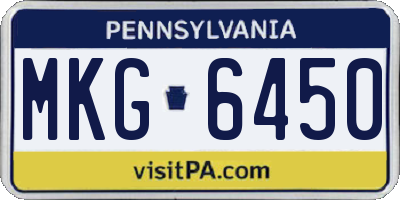 PA license plate MKG6450