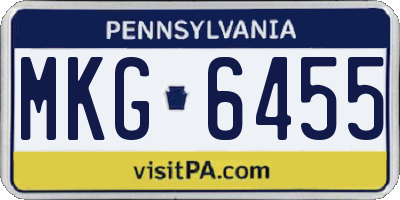 PA license plate MKG6455