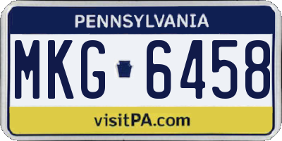PA license plate MKG6458