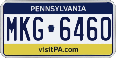 PA license plate MKG6460