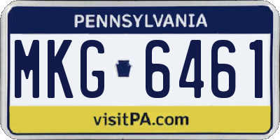 PA license plate MKG6461